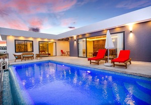 A stunning contemporary villa with views towards the sea at Patara.