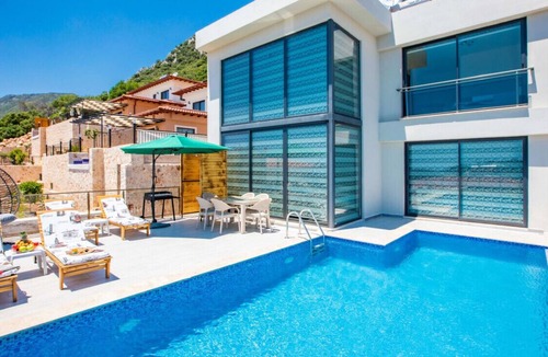 Kas Villa | Triplex Villa with Sauna, Pool and Sea View in Kas