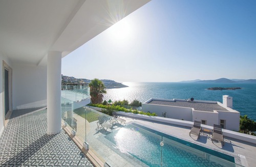 Milas Villa | Villa BOSS1: Beachfront 5BR Villa with Seaview, Private Beach, 24/7 Security