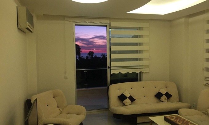 Kestel Apartment | Great Residence 100m to the beach and big balcony with sea view, fully furnished