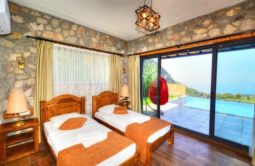Faralya Villa | Villa Monte Telmossos with Private Pool, Jakuzzi and Sea View