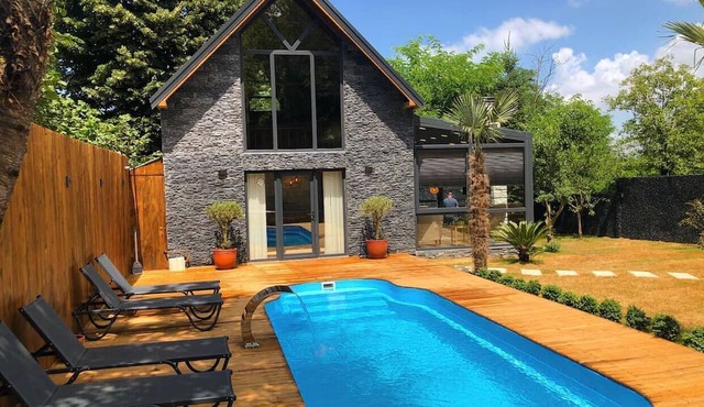 2+1 Private Pool - Sheltered - Fireplace 6 Person STONE HOUSE in Memnuniye in Sakarya
